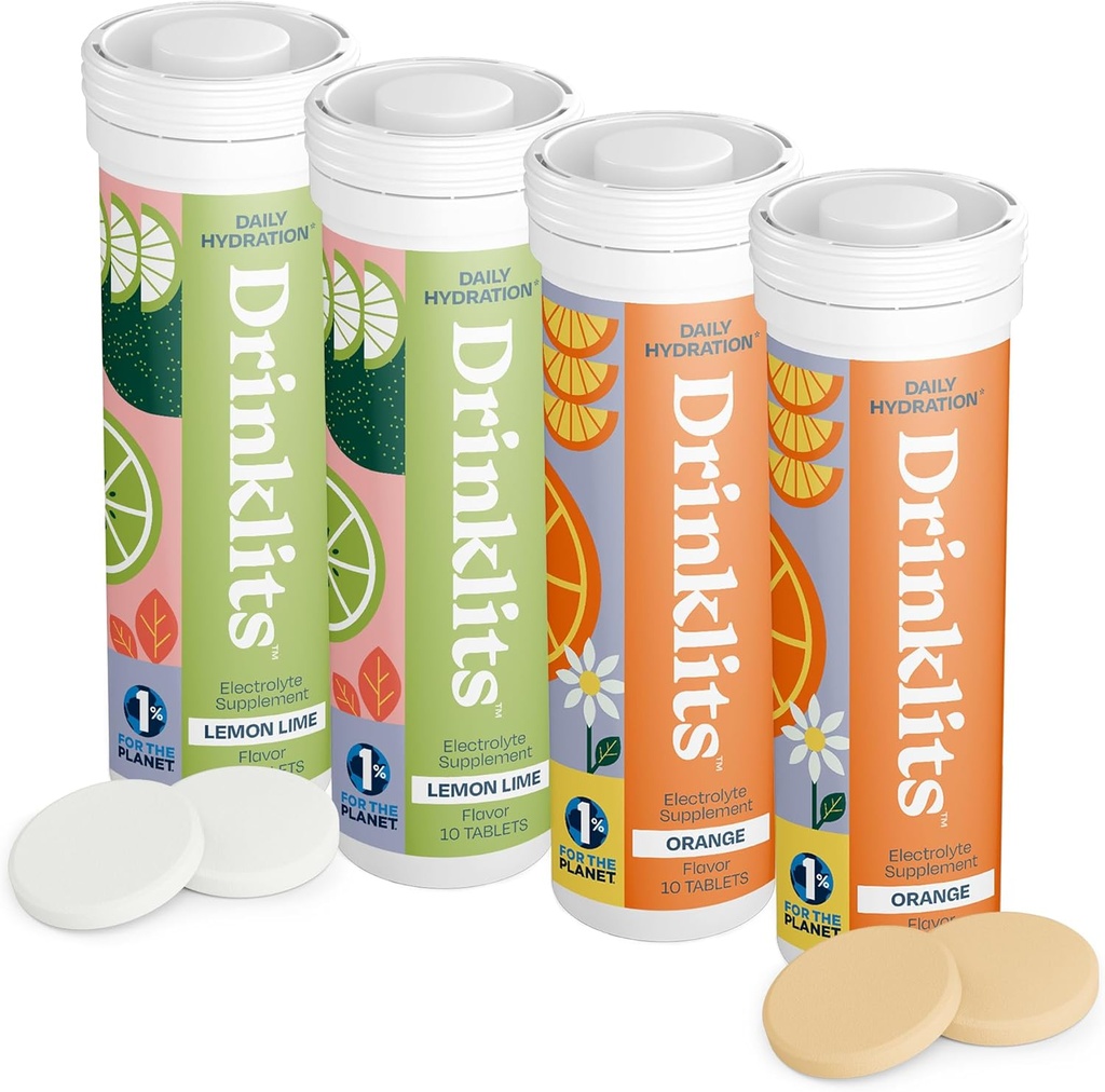 Drinklits Sitruuna-Lime & Orange Electrolyte Tabletit (4) Tube Bundle 