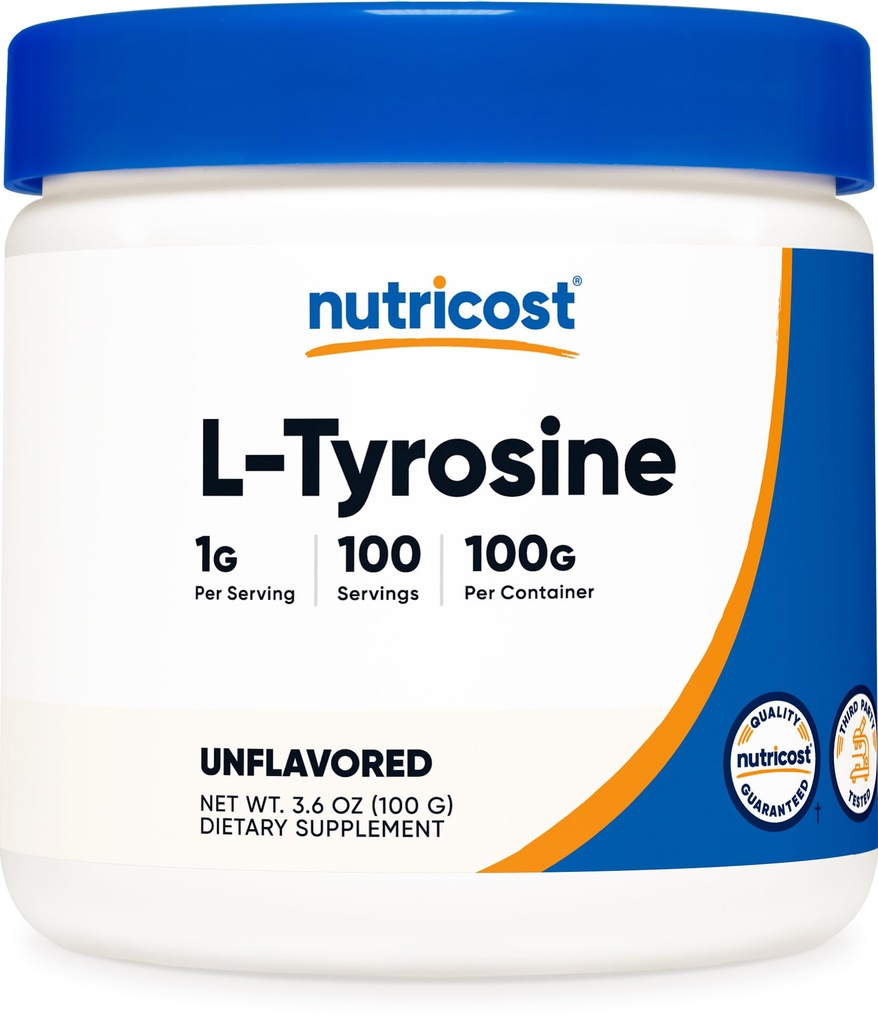Nutricost L-tyrosiinijauhe 100 grammaa (100 annosta) - 1G per tarjoilu