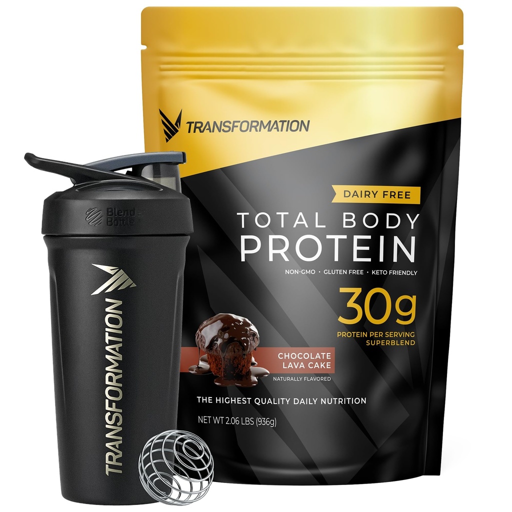 Transformation Chocolate Protein Powder & Performance Eristetty Shaker Bottle 30G Multi-Protein Eristetty ...