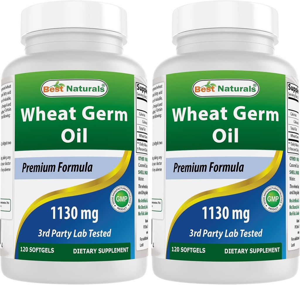 Bästa Naturals Wheat Germ Oil 1130 mg 120 Softgels (Pack of 2)