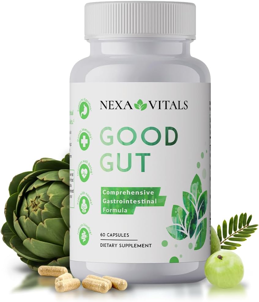 Good Gut - Digestion Supporting Herbs to Restore Gut Health - Promote Healthy Bowel Movements, Reduce Bloating & Boost GI Motility w / Triphala & Artichoke Extract - 60 kapslar
