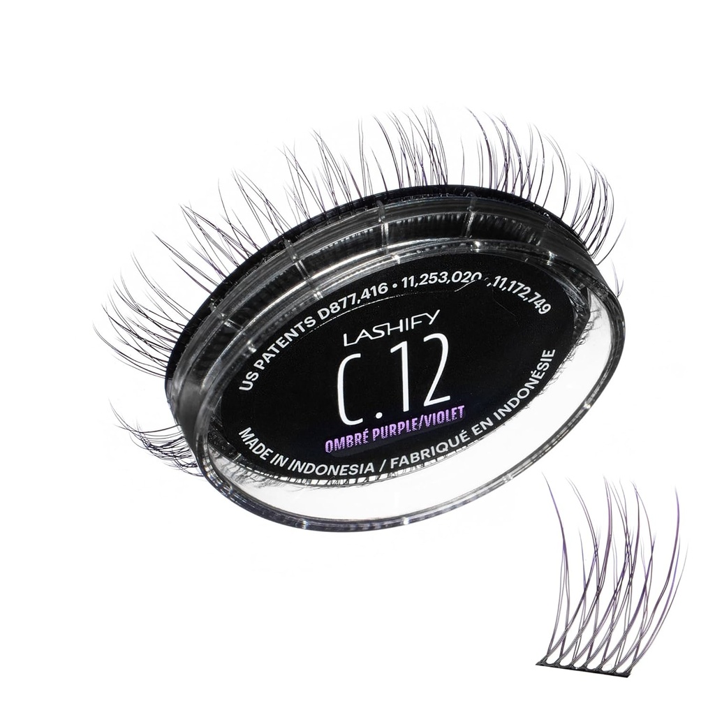 Lashify Curl 12mm Gossamer Eyelash Extensions Refill in Ombre Purple, Easy DIY False Lashes för en naturlig look
