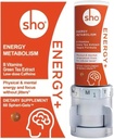 SHO Vegan Energy+ Focus Supplement Kit - Matcha Green Tea Extract, Methylated B Complex, B-vitamiini ja kofeiini Natural Energy Booster ilman Crash, Jitters miesten ja naisten - 60 pillereitä täydennys pullo
