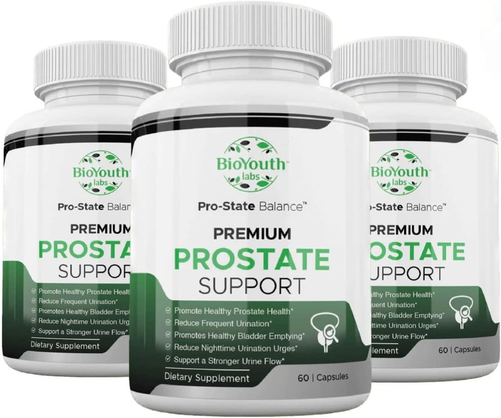 Labs Natural Prostate Health Supplement för Män, 180 kapslar - Nutritious Blend of Garlic, Punicalagins, Tribulus Terrestris & Selenium för bättre urinflöde och minskar ofta urinering