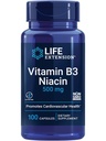 Life Extension B3-vitamiini, niasiini, sydämen terveys, kolesteroli- ja energiatuki, gluteeniton, ei-GMO, 100 kapselia