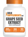 BulkSupplements.comgrape siemenuute kapselit - Rypäleen siementä täydentää, antioksidantti täydentää - Vegan, 2 kapselia per Serving, 360 Count (Pakkaus 1)