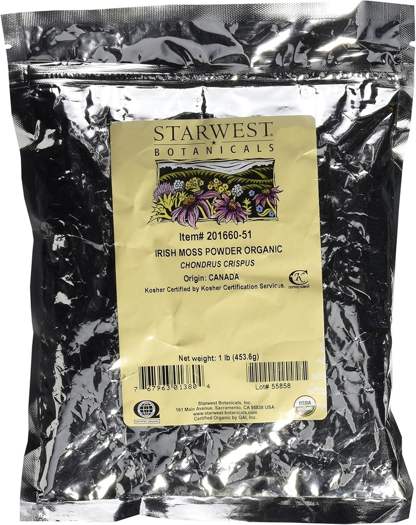 Starwest Kasvitieteet Organic Irish Moss Powder, 1 punta