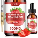 Kalium Magnesium Citrate Supplement, Liquid Magnesium Citrate Drops 500mg med Ashwagandha, Calcium, Zink, Vitamin D3, B6, B12, CoQ10 - Support Calm & Bone & Muscle & Immune Health Vegan 2 fl oz