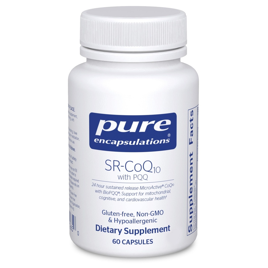Pure Encapsulations SR-CoQ10 with PQQ - Heart Health Support* - Kestävä julkaisutekniikka - Antioksidanttien täydennys - Gluteeniton, kasvissyöjä & ei-GMO - 60 kapselia