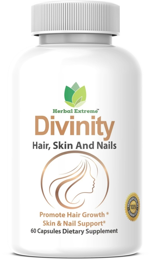 Jumaluus Hiukset, iho ja kynnet 60 kapselia 5000 mikrog Biotin P-amino Bentsoehappo, Horsetail-uute, Fo-Ti, Bamboo-uute, Stinging Nettle, Chinese Peony, Spirulina, Saw palmetto