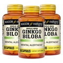 MASON NATURAL Ginkgo Biloba, 3 kuukauden tarjonta, auttaa parantamaan mielen valppautta & tuki Optimaalinen aivojen toiminto, 60 kapselia (3 pakkaus)