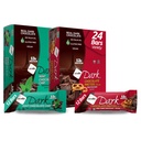 NuGo Dark Variety - Chocolate Pretzel 12 Bars & Mint Chocolate Chip 12 Bars, 12-13g Proteiinia, Vegaania, Gluteeniton, Kosher Pareve, 24
