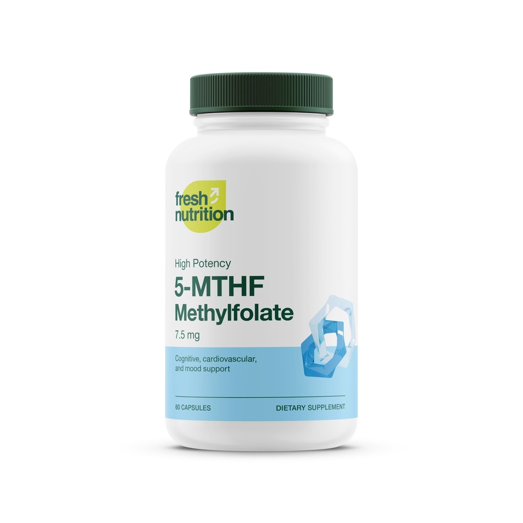 Fresh Nutrition L Methylfolate 7.5 mg DNA Varmennettu maksimaalisen Potency ...