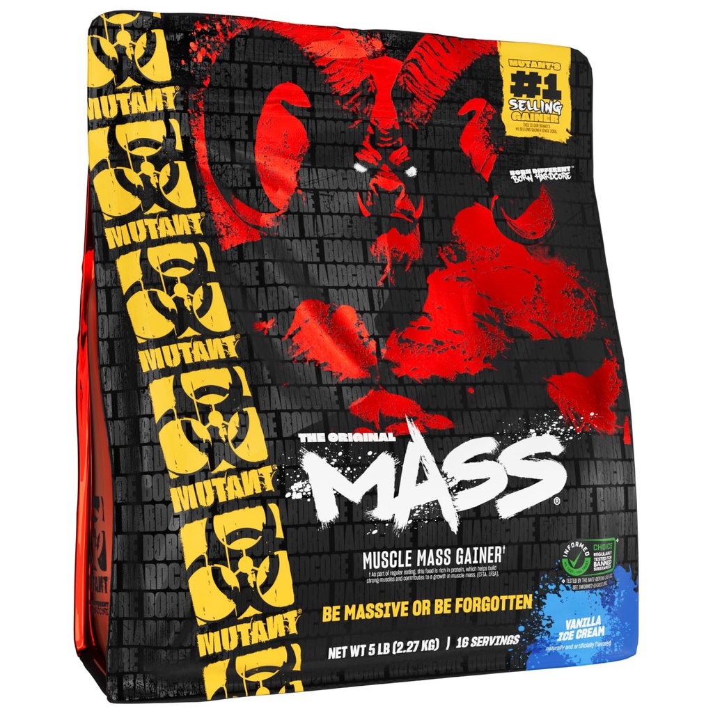 Mutantti Massa Massa Massa Gainer Protein Powder - korkea Calorie Protein Powder for Muscar Mass - Vanilla Ice Cream - 5 punta