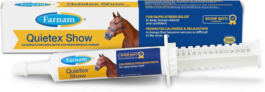 Farnam Quietex Show Calling & Focusing Liitä, auttaa pitämään hevoset rauhallinen ja rentoutua, että tulee hermostunut Show Ring 30 cm