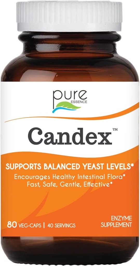 Pure Essence Candex täydennysosa - Hiivan liikakasvu täydentää digestiivinen entsyymit, hiivan infektio Probiootti hoito miehille ja naisille - 80 kapselia