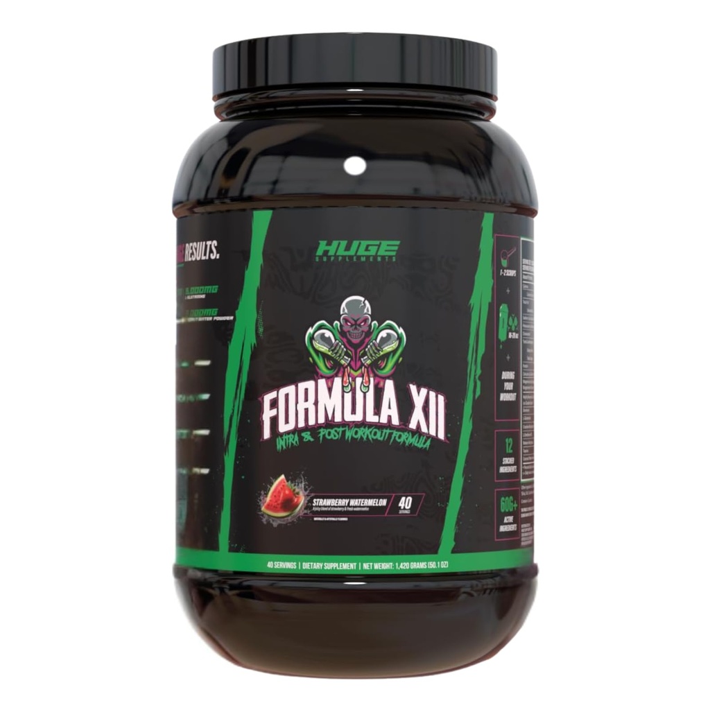 Formula XII Intra Treenout Carbs & Post Treenout Recovery Powder, nopeasti absorbed, Boost harjoitus suorituskyky, vahvuus, kestävyys & Hydraation, 12 Science-backed Ingredients (Strawberry Watermelon)