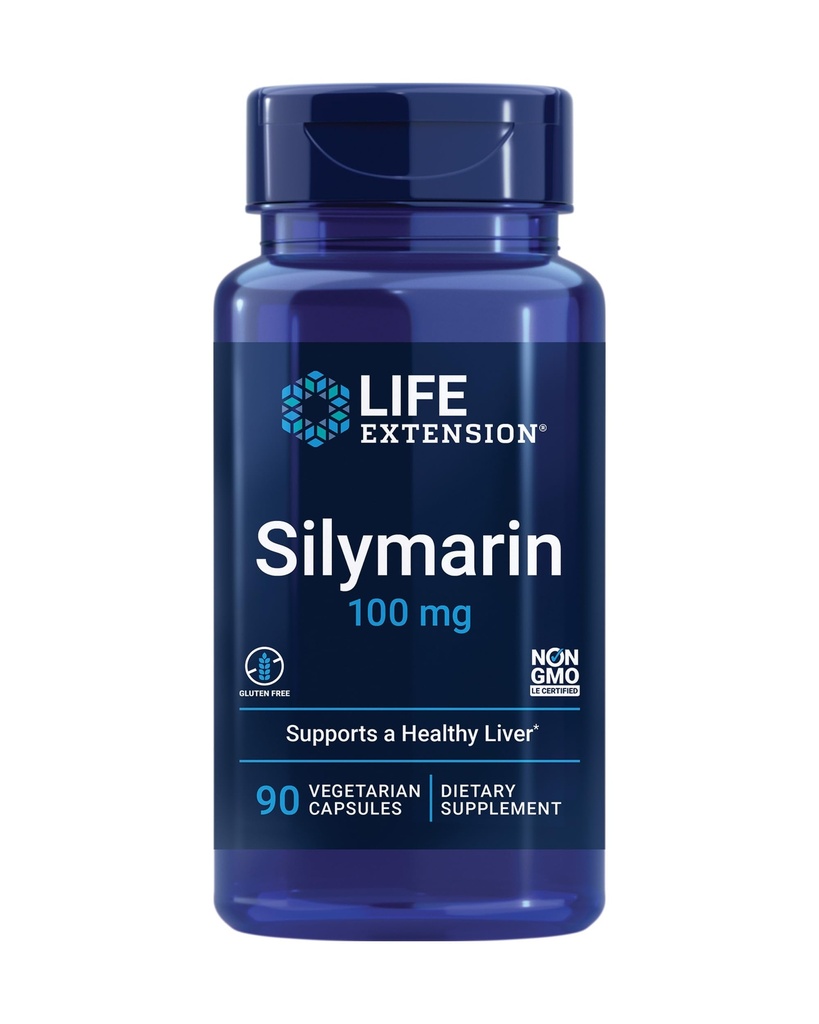 Livslängd Silymarin - Mjölk Thistle Extract - Stöder leverhälsa - Glutenfri, icke-GMO, Vegetarian - 90 kapslar