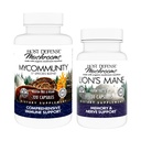 Host Defense MyCommunity Capsules, 120 Count & Lion's Mane Capsules, 30 Count - Tuki Immuuniterveys 17 lajia Sienien Blend - Tuki aivojen terveys, muisti ja keskittyä *