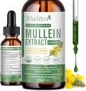 Mullein Drops för Lungs & Lymphatic Drainage - Lung Cleanse & Detox- Vegan Mullein Leaf Extract Support Immune,Respiratory Digestive -9 Potent Herbal Supplement to Renew - As Liquid