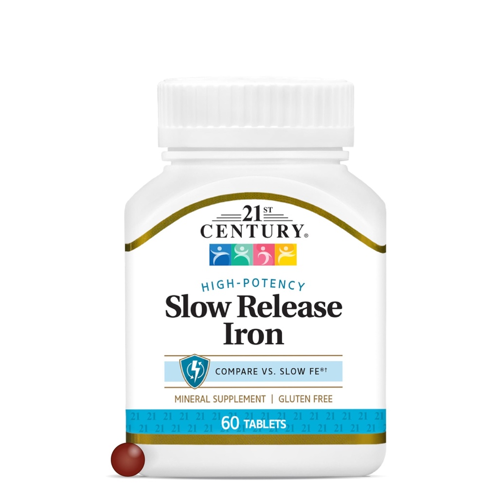 21st Century Slow Release Iron Tablets, 60 Luku (pakkaus 3)