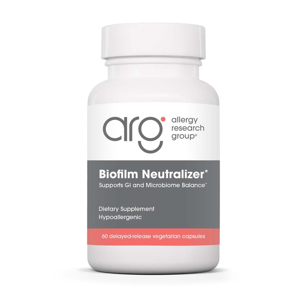 Allergiatutkimusryhmä Biofilmin neutralizer - Biofilmin puolustus, EDTA-lisä, Proteolyyttiset entsyymit, Serrapetaasi, kasvissyöjäkapselit - 60