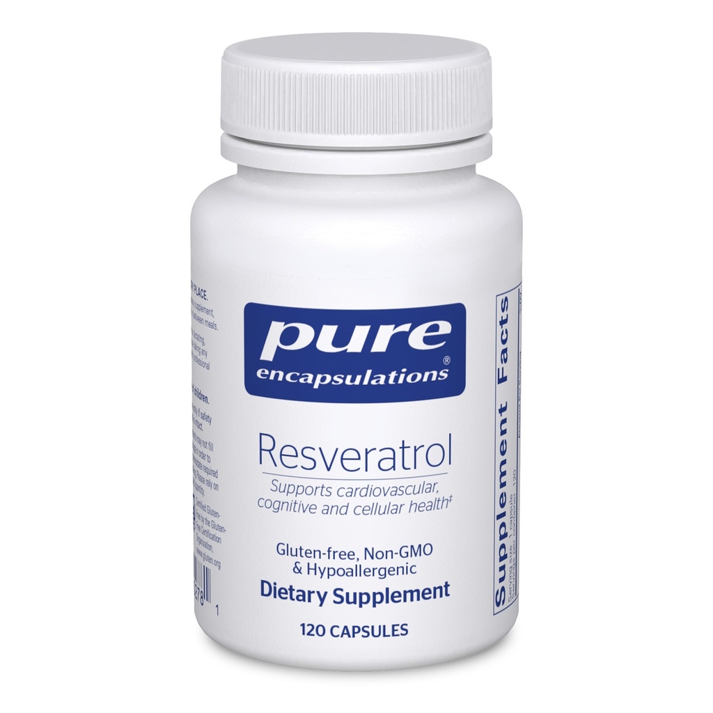 Rena inkapslingar Resveratrol - Kardiovaskulär, cellulär hälsa och minnesstöd * - 40 mg Trans-Resveratrol - Antioxidanter Supplement - Gluten Free & Non-GMO - 120 kapslar
