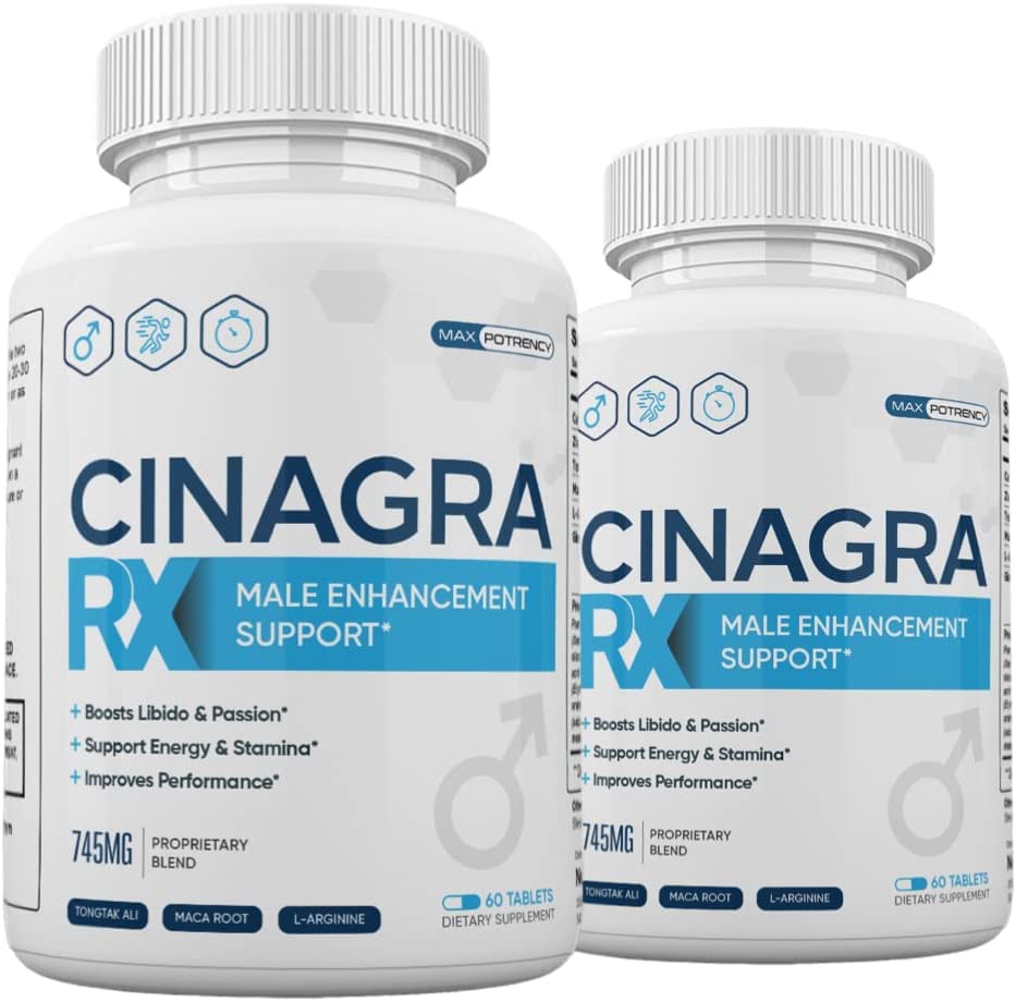 (2 pakkaus) Cinagra RX pillereitä miehille, Cinagra RX täydentää Advanced Formula, 120