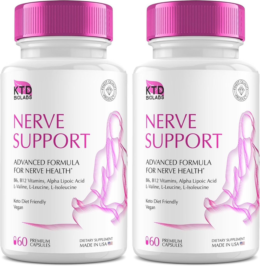 2 Nerve Savior Neuropatia 828mg, Advanced Nerve Support Supplement, Renew for Healthy Feet, Best Regen with Alpha Lipoic Acid, Vitamiinit D, B6, B12-60 kapselit