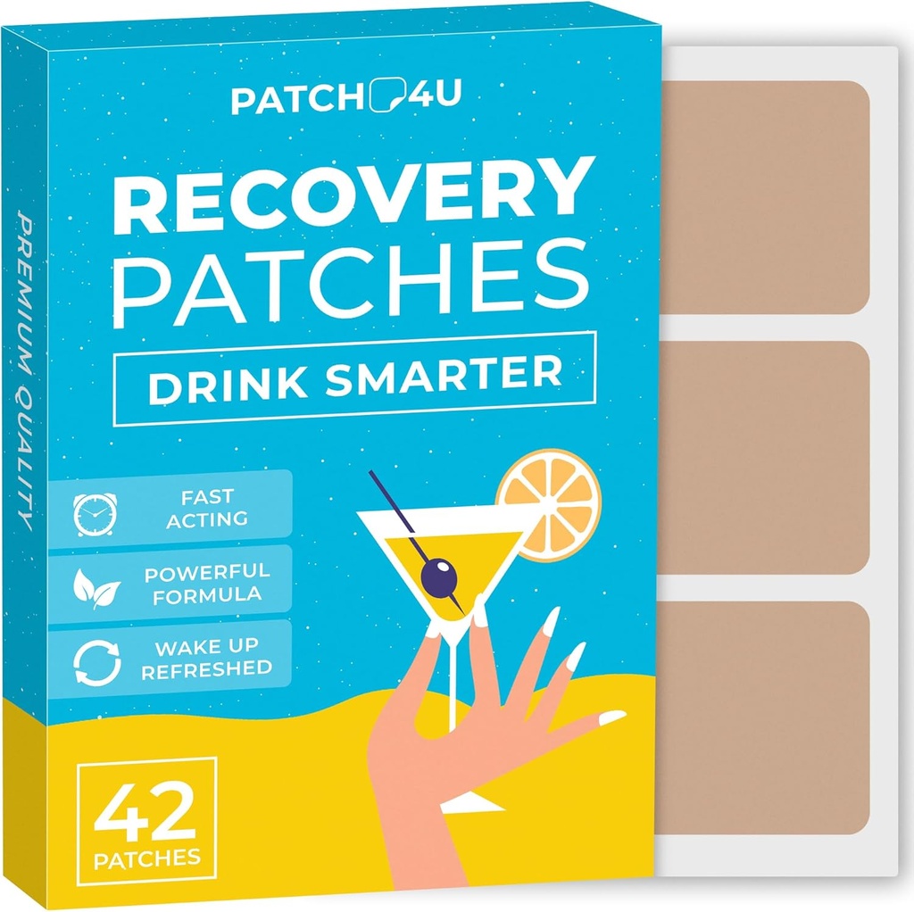 Party Recovery Patchs 42 Pack - Herätys Virkistetty & Energized kanssa 100% Natural Ingredients Patch - Skin-Ystävällinen ja vedenpitävä - Käytä ennen juomista - Parannettu aamu Formula