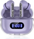 Violetti langaton kuulokkeet P1 PRO, kuulokkeet langaton Bluetooth kuulokkeet selkeä puhelu Mics korvanuket, mukava Fit, IPX7 vedenpitävä pitkä paristoelämä, 30H Leikkiaika urheiluharjoittelu