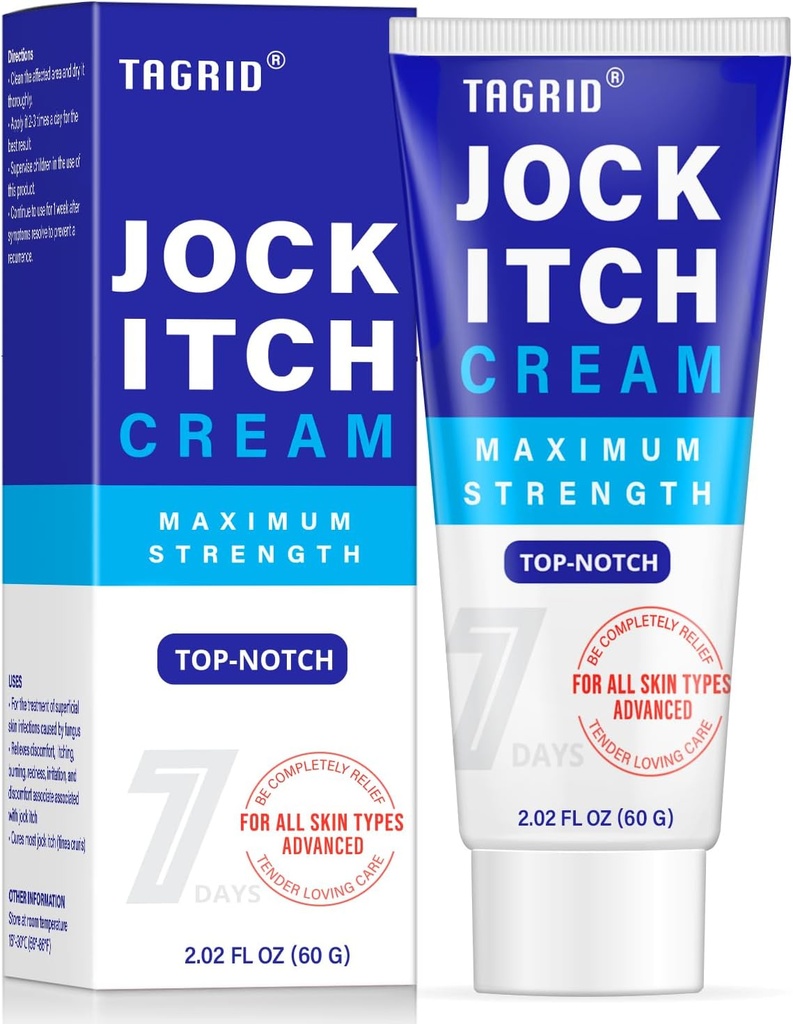 TAGRID Jock Itch Cream, Jock Itch, Jock Itch Cream Extra Strength for Men & Women, Itchy Balls Cream, Yeast Infection Treatment for Men & Women, Itch Cream - Kraftfull och snabb - 60g