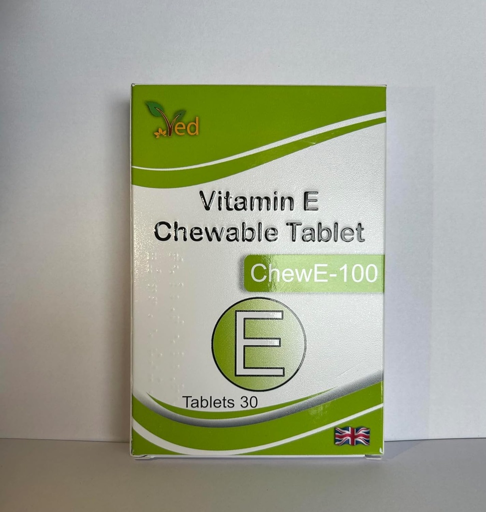 Ved-vitamiini E 100 MG CHEWABLE tabletti (30 tabletin pakkaus)