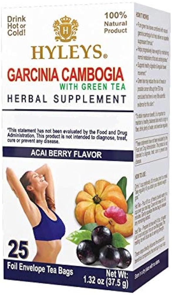 Tee Garcinia Cambogia Vihreä tee Acai Berry Flavor - 25 teepussia (12 pakkaus - 300 teepussia yhteensä)