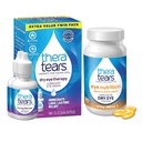 TheraTears 1200 mg Omega 3 Supplement for Eye Nutrition, ja VIT E, 90 Count Eye Drops for Dry Eyes, Twin Pack, 30mL 1 Fl oz Each (Pakkaus toukokuussa Vary)