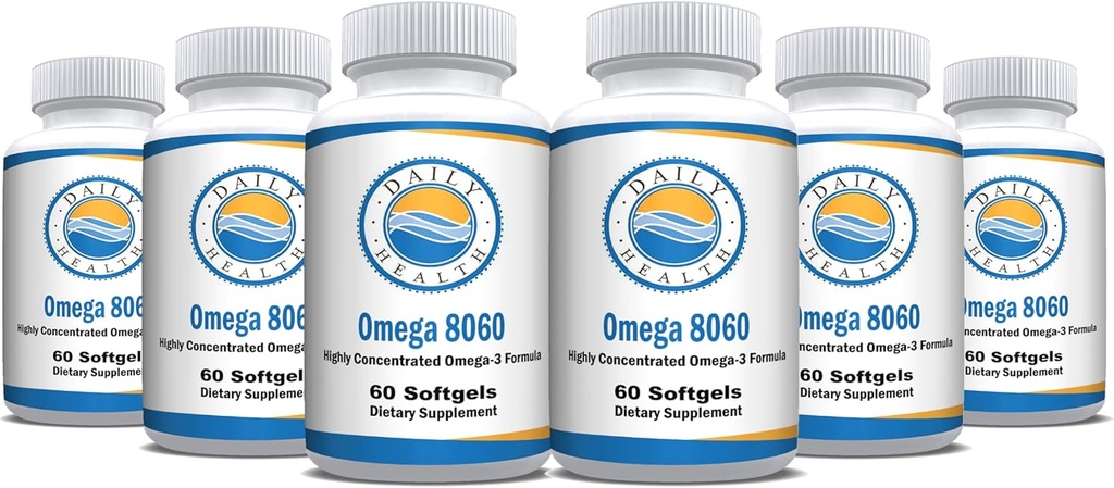 Omega 8060 2400 mg Omega 3 Fish Oil Joint Health Supplement 60 softgel - 6 kuukauden tarjonta - 6pk