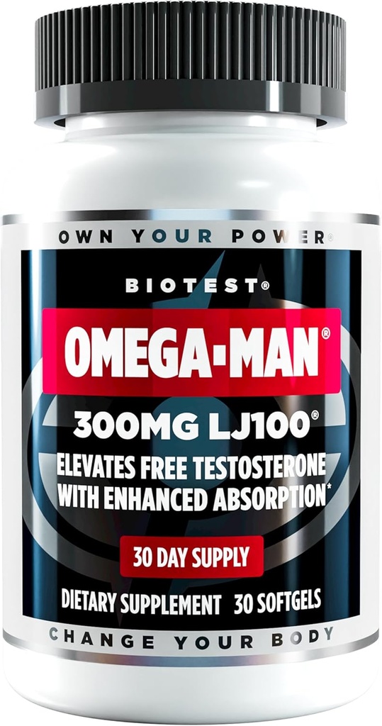 Biotest Omega-Man - 300 mg High-Absorption LJ100 Longjack (Eurycoma longifolia) - 30 Softgels