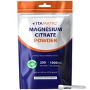 Vitamatisk magnesiumcitrat 1000 mg per servering stöder muskel, gemensam och hjärthälsa 250 gram - 250 portioner