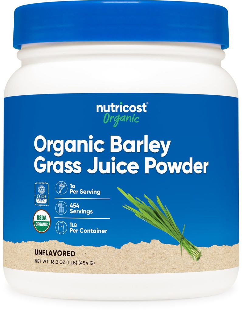 Nutricost Organic Barley Ruoho Juice Powder (1 LB) (Ei maustettu)