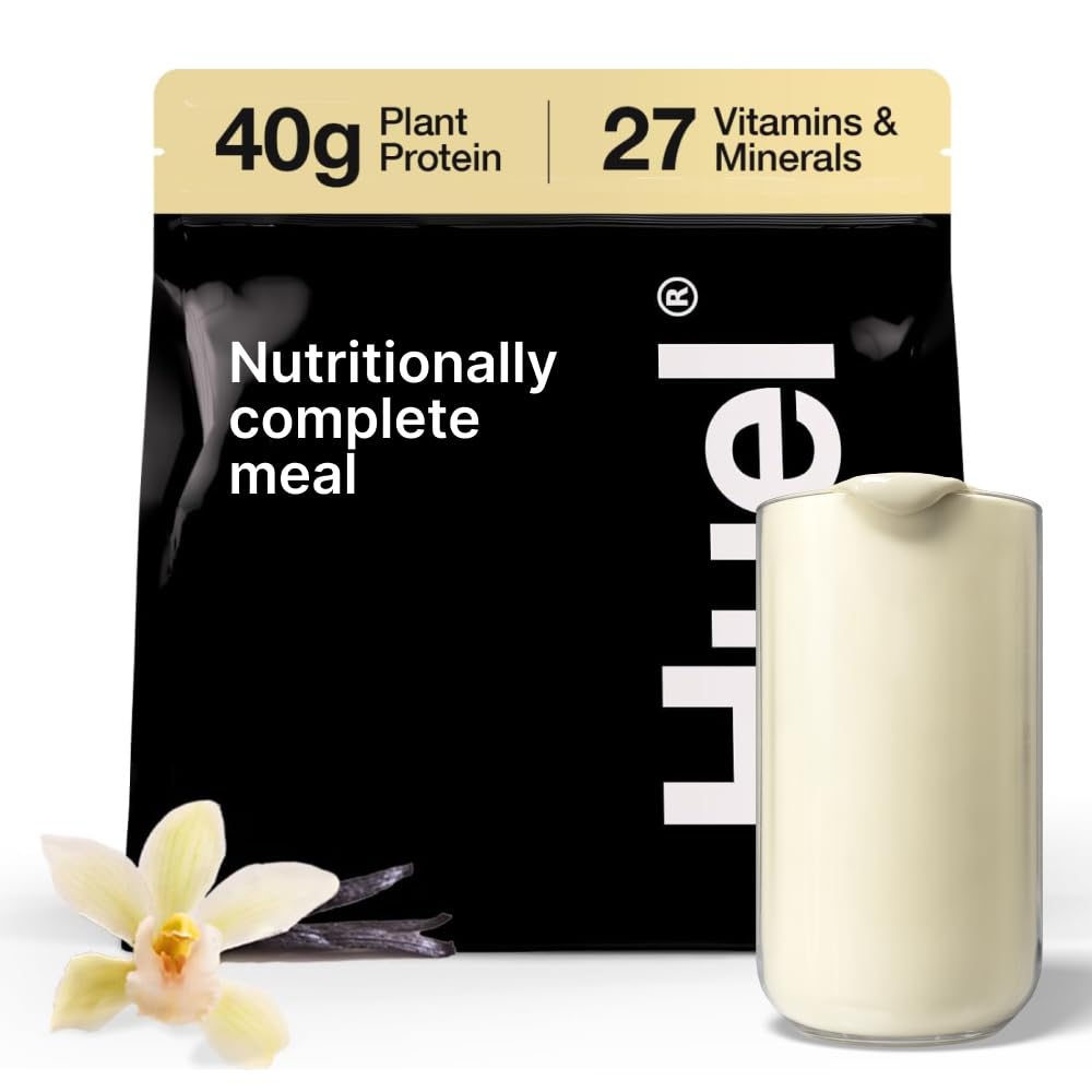 Huel Black Edition | Vanilla 40g Vegan Protein Powder | Näringsmässigt komplett måltid | 27 Vitaminer och mineraler, Gluten Free | 17 portioner | Scoop ingår inte för att minska plast