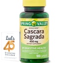 Cascara Sagrada 450mg. Spring Valley Cascara Sagrada 450mg 100 Count, Koko Herb Cascara Sagrada Digestiivinen terveys Ravintolisä Kapselit Bundle kanssa Luall's 45 Diabetes Dekoodattu