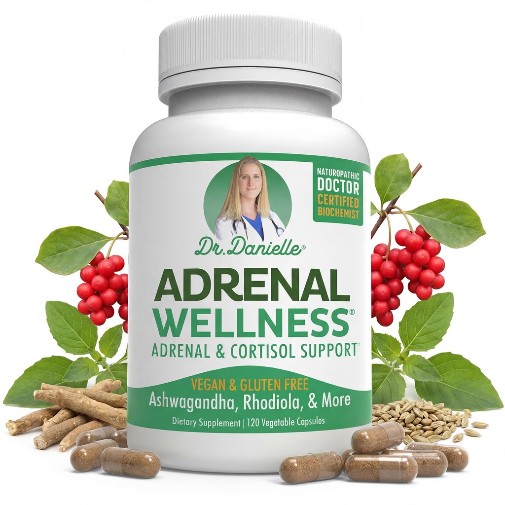 Adrenal Wellness Ashwagandha & lisää - Organic Mind, Body Support by Dr. Danielle, 120 kapselia