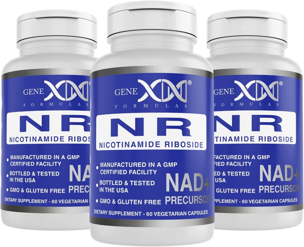 Genex Formula NR Nikotinamidi Ribosidi 300 mg (3 pakkaus) NAD+ Precursor for Healthy Aging - GMP-sertifioitu, ei-GMO, Gluteeniton, kasvissyöjä