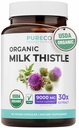 USDA Organic Milk Thistle kapselit - 80% Silymarin täydentää maksan tukea Super voidetta 300mg 30:1 Milk Thistle uute vastaa 9000mg - Milk Thistle Liver Detox 60 päivän toimitus
