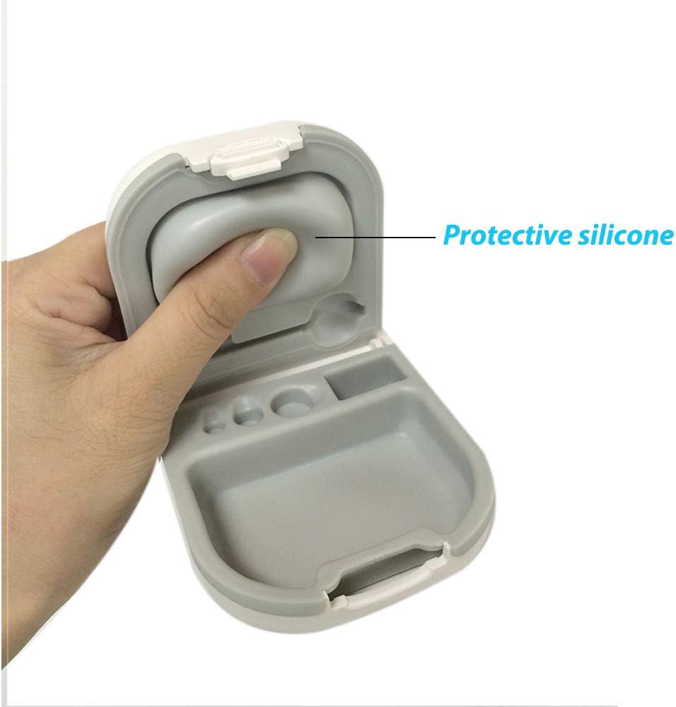 Kuulolaite tapauksessa akku Slot Hard Slot Small 0.59"*2.44"*1.57",Silicone Cushion, ITE, BTE kuulolaitteet (valkoinen)