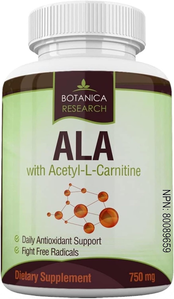 Alpha Lipoic Acid med Acetyl L Carnitine - ALA ALC Anti Aging Health & Wellness Formel för att stödja Nerve Health, Tingling Feet, Hands, Limbs 60 Vitamin Complex Capsules