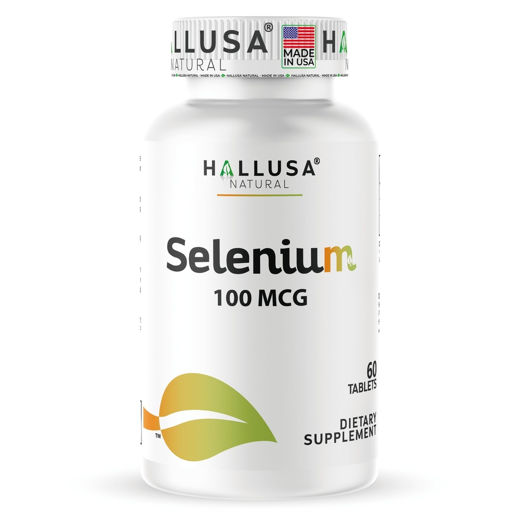 Hallusa Natural Selenium 60 tablettia, antioksidantti ja immuuni tuki, Heart Health 60 päivän tarjonta