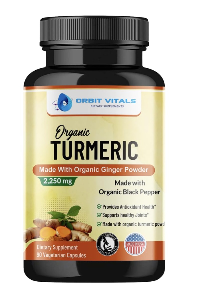 Turmeeric Curcumin with Black Pepper & Inkivääri 2250mg - Ultra Potent Turmeric Supplement 95% Curcuminoidit & BioPerine for Joint Support, Enhanced Biosability, Immuuniterveys - 90 Vegan Kapselit