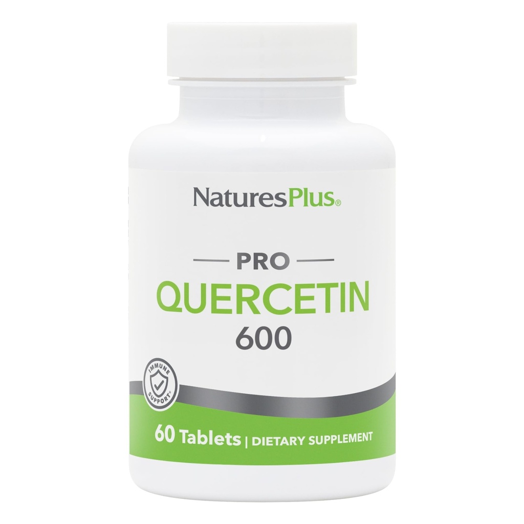 Natures Plus PRO Quercetin 600 mg - 60 tablettia - ei-GMO, Vegan & Gluteeniton - 60 tarjoilua