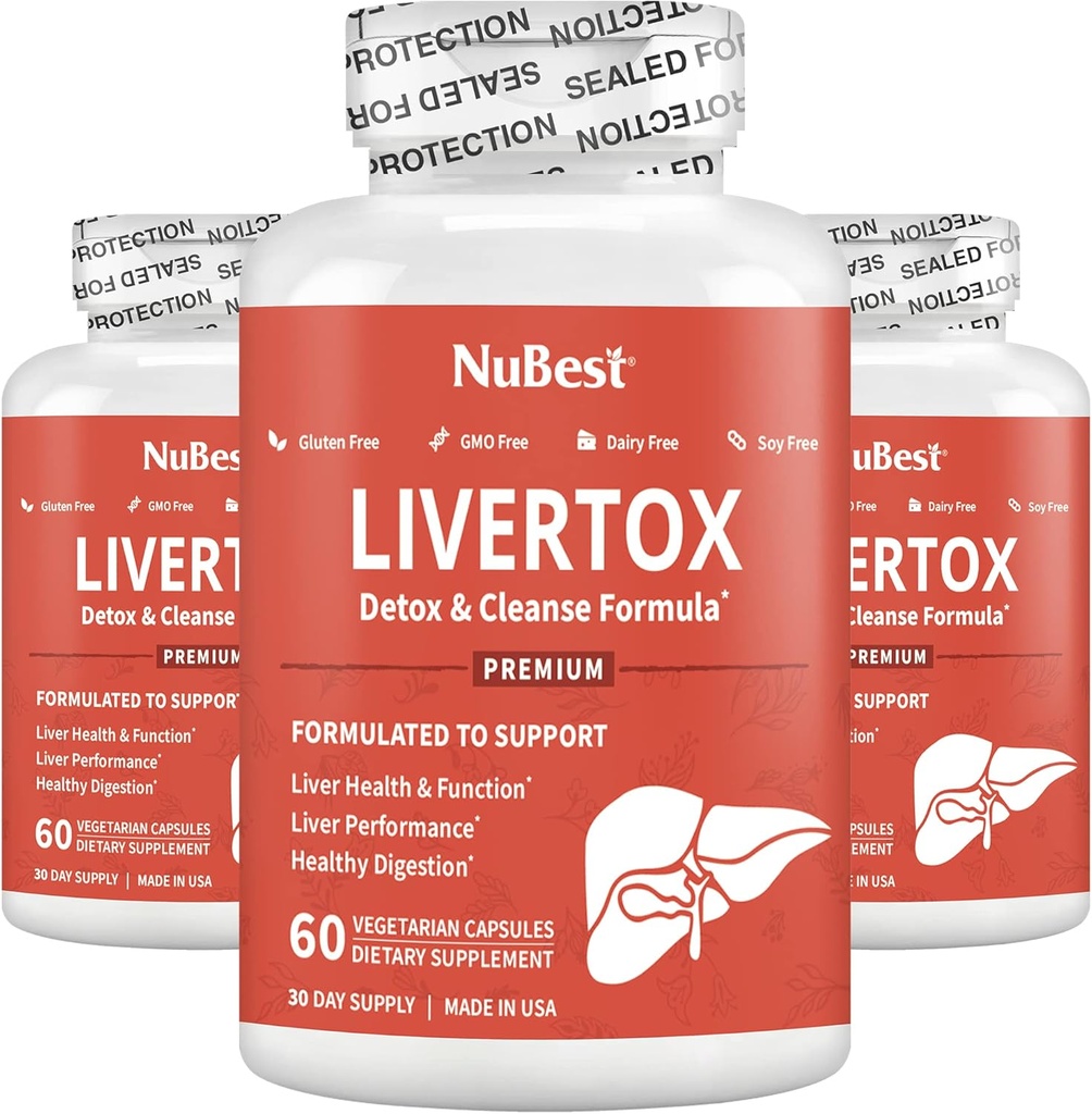NuBest LiverTox - Premium Liver Health Formula - Liver Cleanse, Detox & Repair - Milk Thistle, Choline, Beet, Turmeric, Artisoke & Voikukka - 3 Pack 3 kuukautta